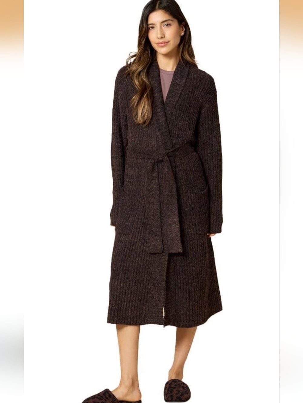 Softies Cozy Ribbed Knit Long Robe